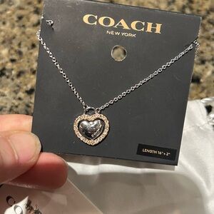 Coach Silver and Gold Heart Necklace